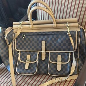 Checkered Tan and Brown Men's Bag